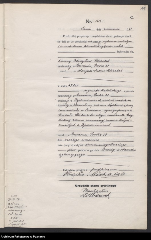 Obraz 13 z jednostki "Księga miejscowa zgonów tom IV [Rejestr główny zgonów]"