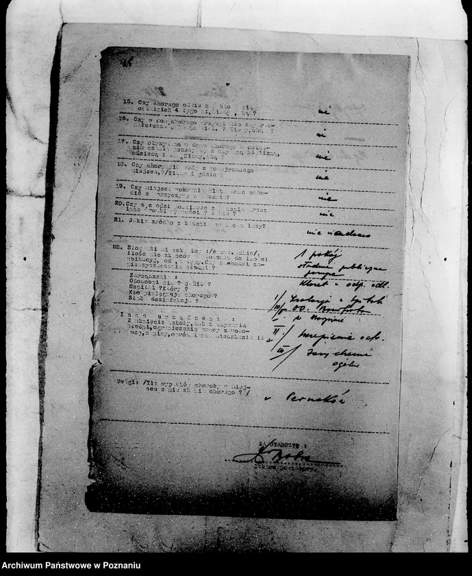 Obraz 19 z jednostki "/Wynik dochodzeń w sprawie zachorzenia na dur brzuszny/"