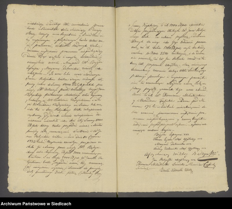 Obraz 7 z jednostki "[Akta notarialne notariusza Modrzewskiego Ludwika rok 1825 od nr 1 do nr 239]"