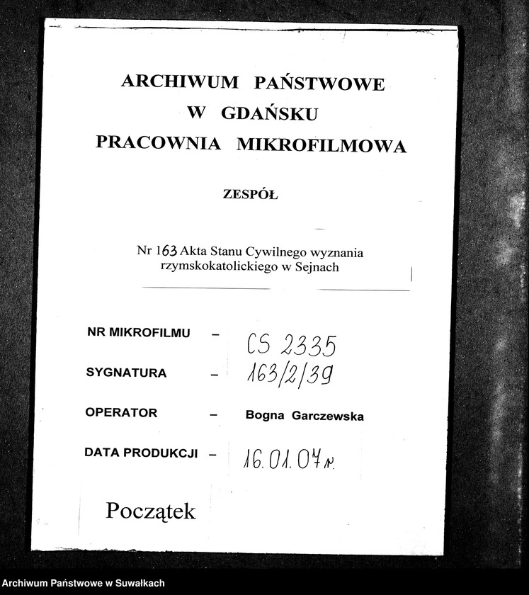 Obraz 1 z jednostki "Dokumenty k aktam brakosočetavšichsja Sejnskago Rimsko-Katoličeskago Prichoda za 1902 god."