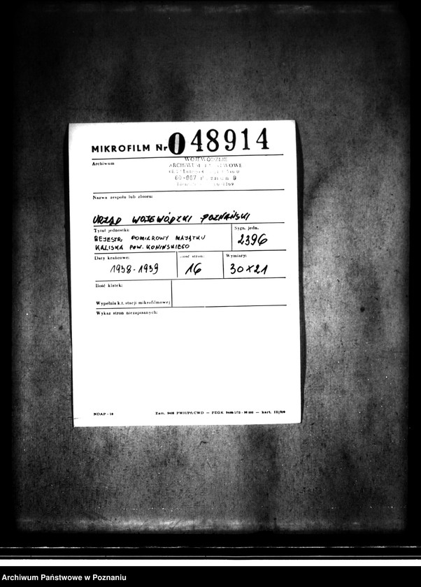 Obraz 2 z jednostki "Rejestr pomiarowy majątku Kaliska powiatu konińskiego"