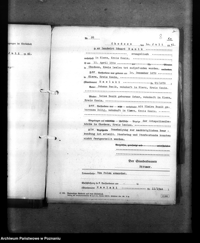 Obraz 12 z jednostki "Spisy miejscowych Niemców, którzy zginęli w 1939 roku. Kreis Leslau (Włocławek)"