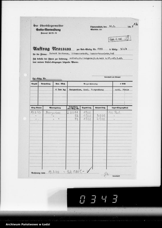 Obraz 16 z jednostki "Aufträge, [Lieferscheinen und Rechnungen] 13491-13540"