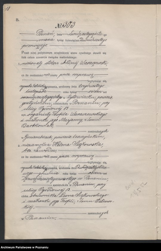Obraz 20 z jednostki "Księga miejscowa małżeństw tom II [Rejestr główny małżeństw]"