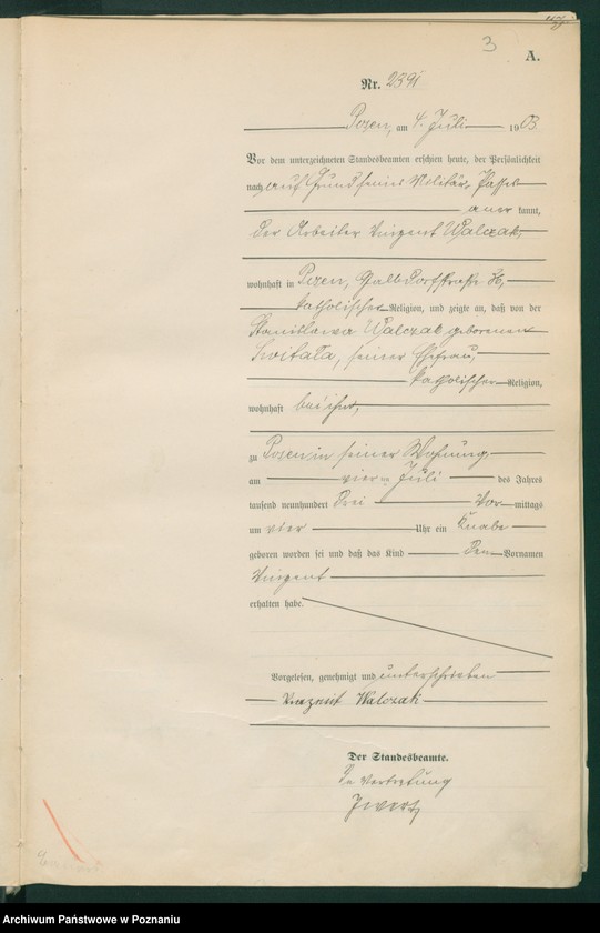 Obraz 3 z jednostki "Księga urodzeń tom V"