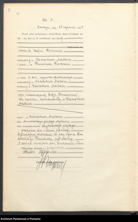 Obraz 10 z jednostki "Rejestr główny zgonów"