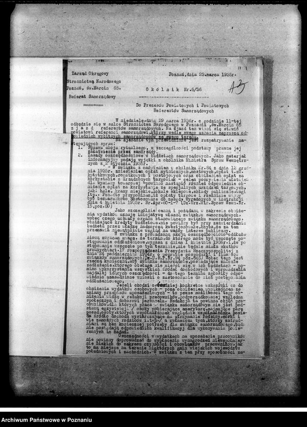 Obraz 17 z jednostki "Zarządzenia i okólniki Zarządu Głównego, Okręgowego i Powiatowego w Poznaniu"
