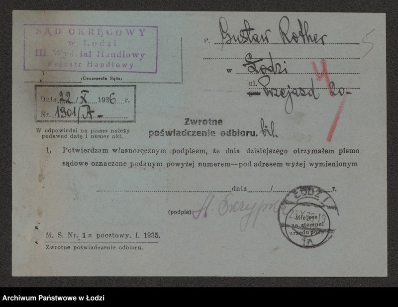 Obraz 7 z jednostki "Gustaw Rother- sprzedaż towarów tkackich"