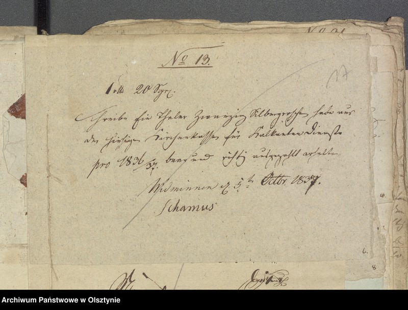 image.from.unit.number "Beläge zu der Widminnenschen Kirchen Kassen rechnung pro 1836/37"