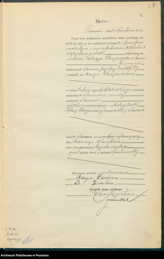 Obraz 9 z jednostki "Księga miejscowa zgonów tom II [Rejestr główny zgonów]"
