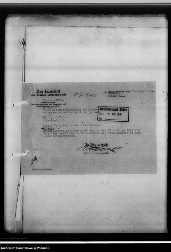 Obraz 8 z jednostki "[Zorganizowanie Powiatowego Urzędu do Spraw Genealogicznych w Łodzi]"