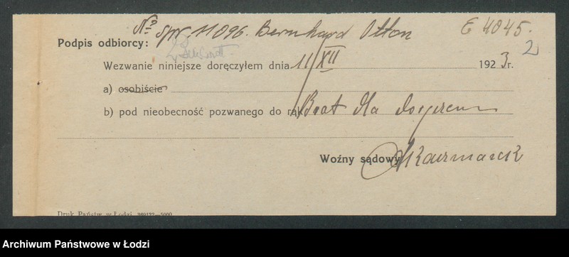 image.from.unit.number "Otton Bernhard – zakład powroźniczy oraz sprzedaż sznurków i linek"