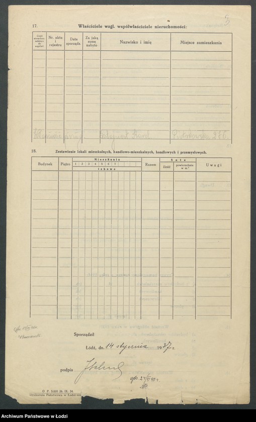 image.from.unit.number "Księga inwentarzowa nieruchomości m. Łodzi ul. Sosnowa"