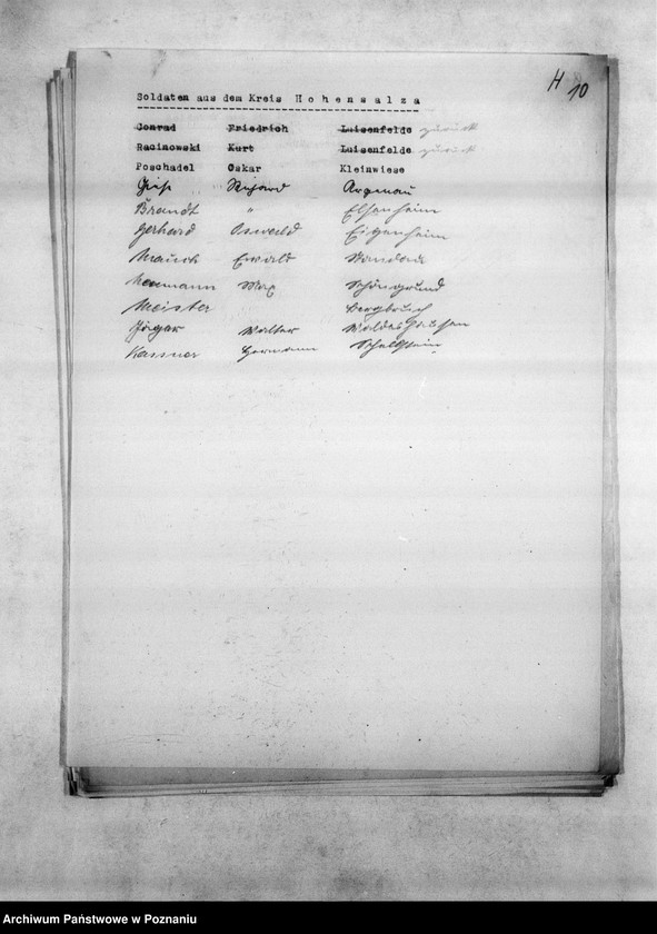 Obraz 14 z jednostki "Spisy miejscowych Niemców, którzy jako żołnierze polscy zaginęli w 1939 roku"