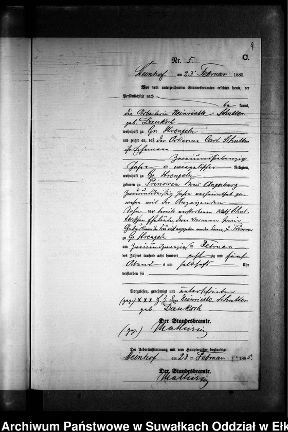 image.from.unit.number "Sterbe-Neben-Register des Preussischen Standes-Amtes Gr. Strengeln Kreis Angerburg"