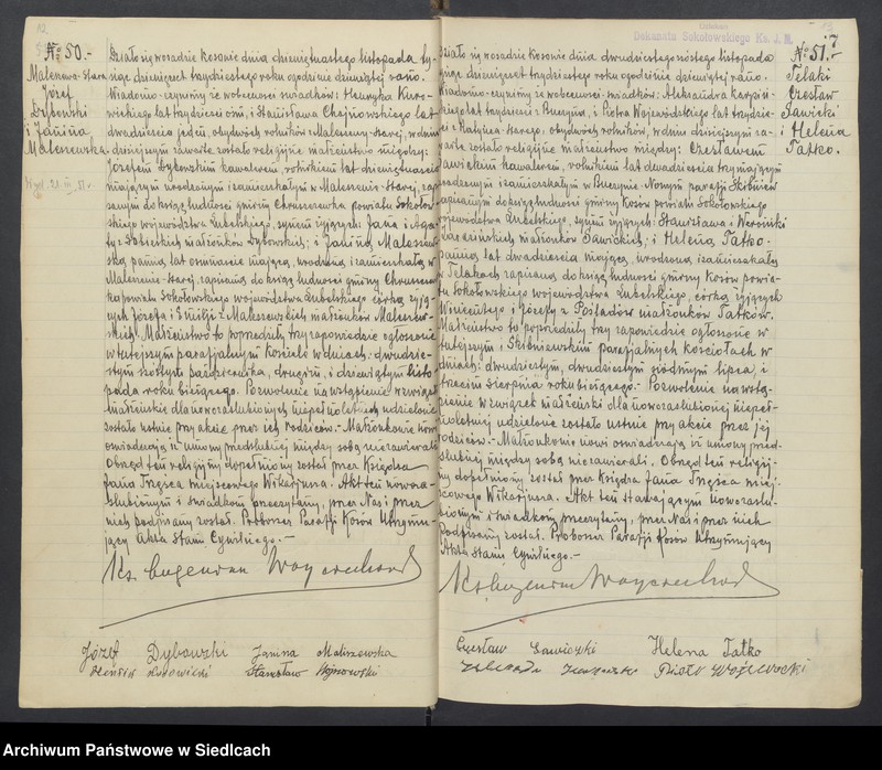 Obraz 10 z jednostki "Akta małżeństw - unikat [Wpisy zaczynają się od aktu nr 39 z dnia 15 października 1930 roku, zakończono na akcie nr 70 z dnia 16 października 1935 roku]"