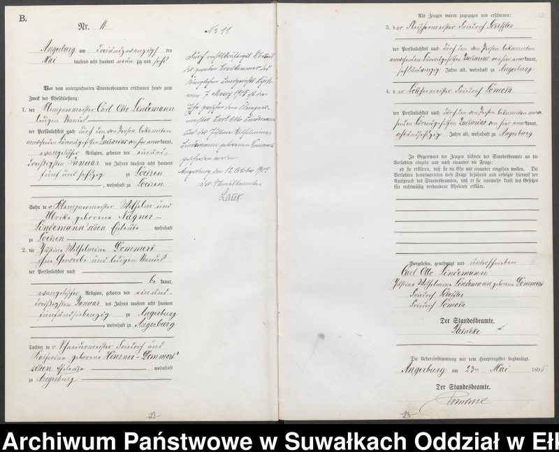 image.from.unit.number "Heiraths-Neben-Register des Preussischen Standes-Amtes Angerburg Kreis Angerburg"