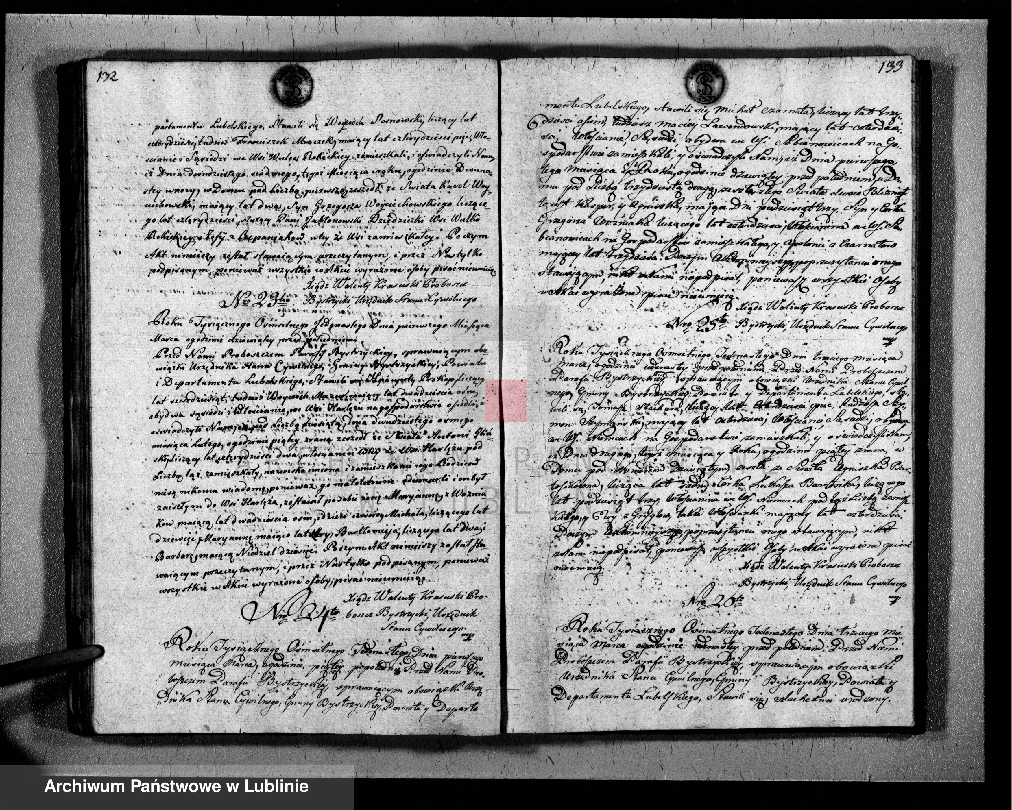 Skan z jednostki: Księga urodzeń, zapowiedzi, małżeństw i zgonów, t. 1