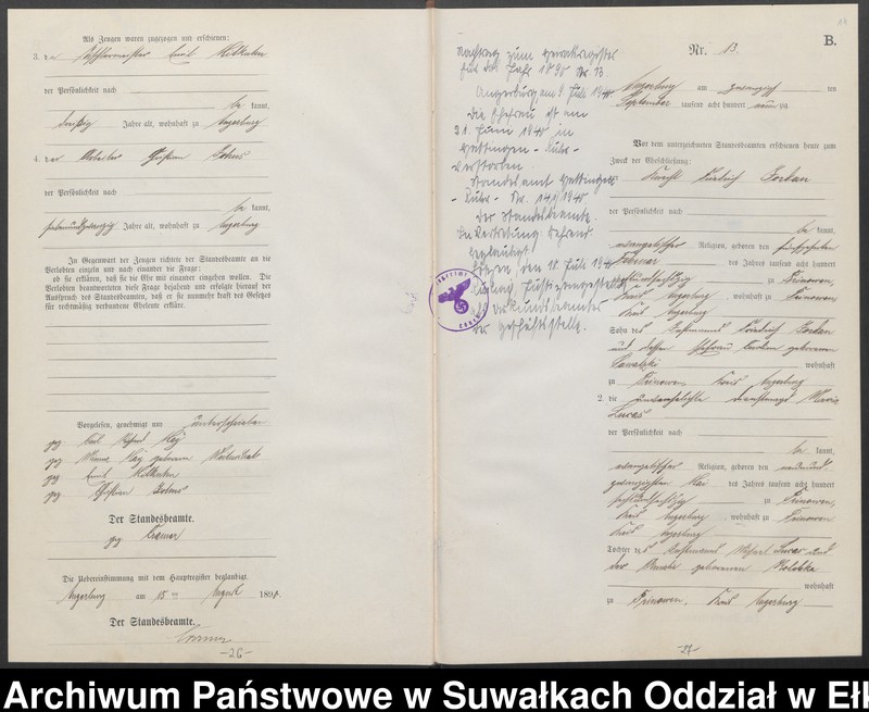 image.from.unit.number "Heiraths-Neben-Register des Preussischen Standes-Amtes Angerburg Kreis Angerburg"