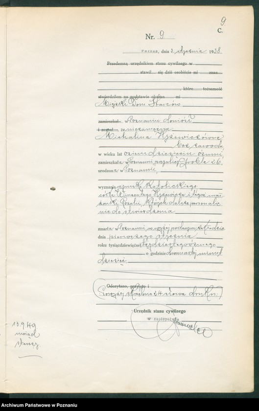 Obraz 11 z jednostki "Księga miejscowa zgonów tom I [Rejestr główny zgonów]"