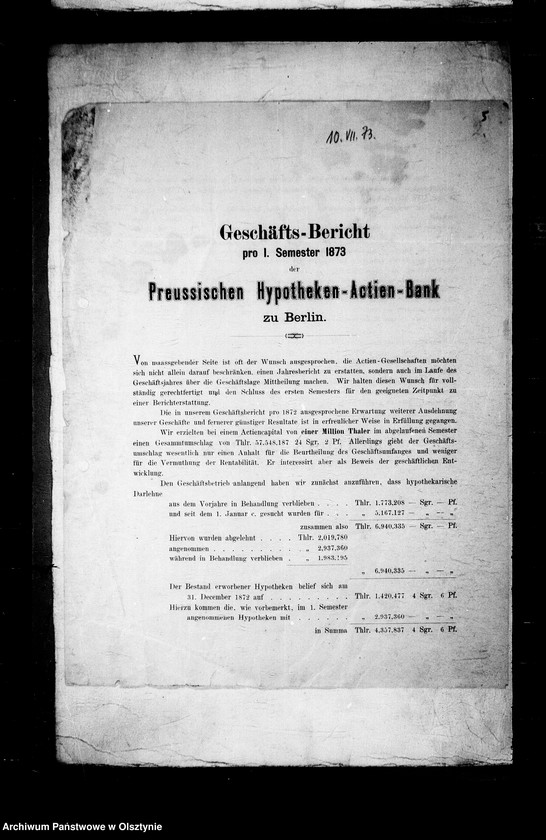 image.from.unit.number "/Akten betr. Geldgeschäfte der Lehndorff mit der Preuss. Hypotheken- Aktien- Bank, Berlin/"