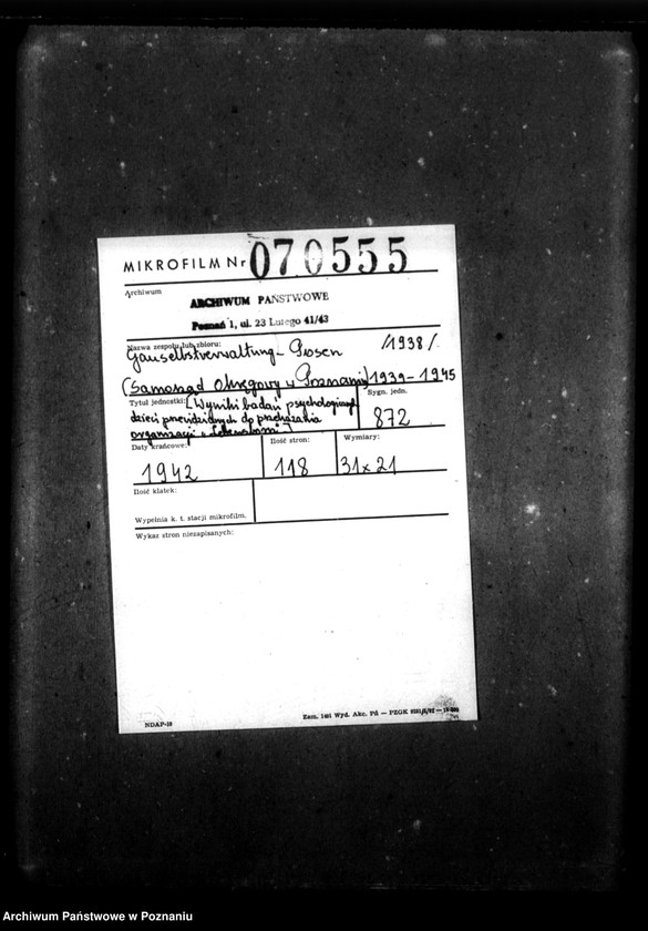 Obraz 2 z jednostki "Dem Lebensborn noch vorzuschlagen [Wyniki badań psychologicznych dzieci przewidzianych do przekazania organizacji "Lebensborn"]."