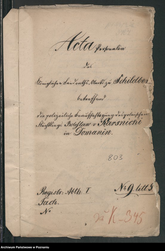 Obraz 2 z jednostki "A. betr. Johann Bolesław von Karśnicki zu Roszkówko"