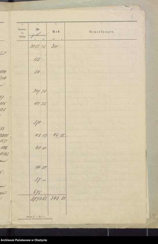 image.from.unit.number "Rechnung über Einnahme und Ausgabe der Kirchenkasse zu Widminnen"