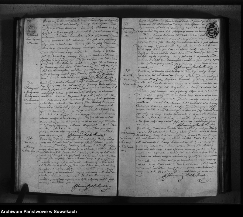 image.from.unit.number "Księga duplikat urodzonych, zaślubionych i umarłych parafiy katolickiej Puńsk na rok 1843"