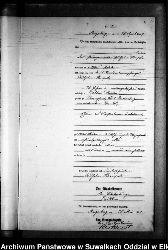 image.from.unit.number "Sterbe-Neben-Register des Preussischen Standes-Amtes Kehlen Kreis Angerburg"