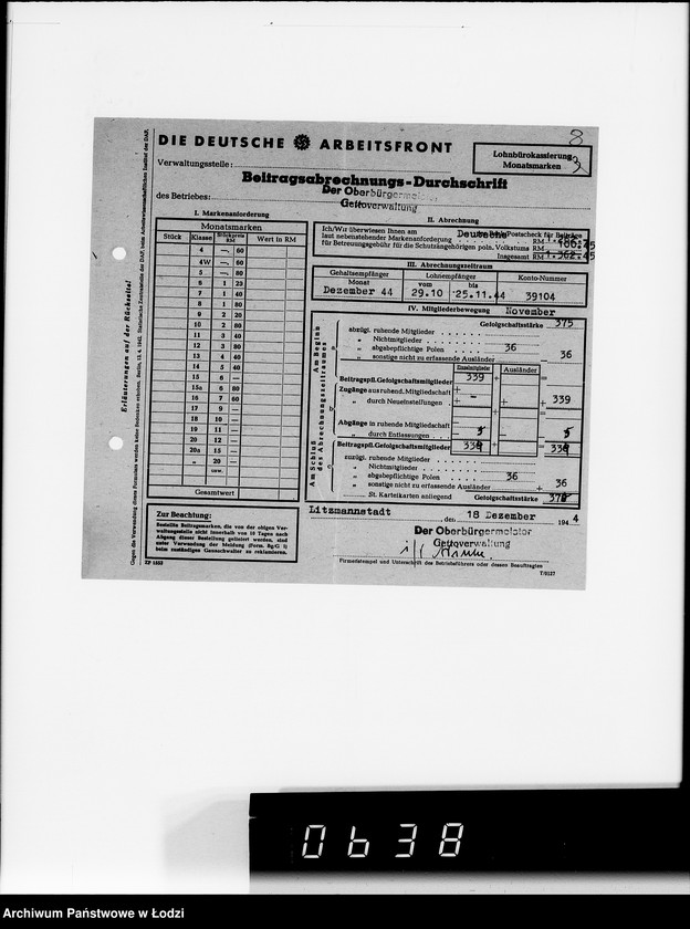 Obraz 12 z jednostki "D.A.F [Wpłaty składek członkowskich]"