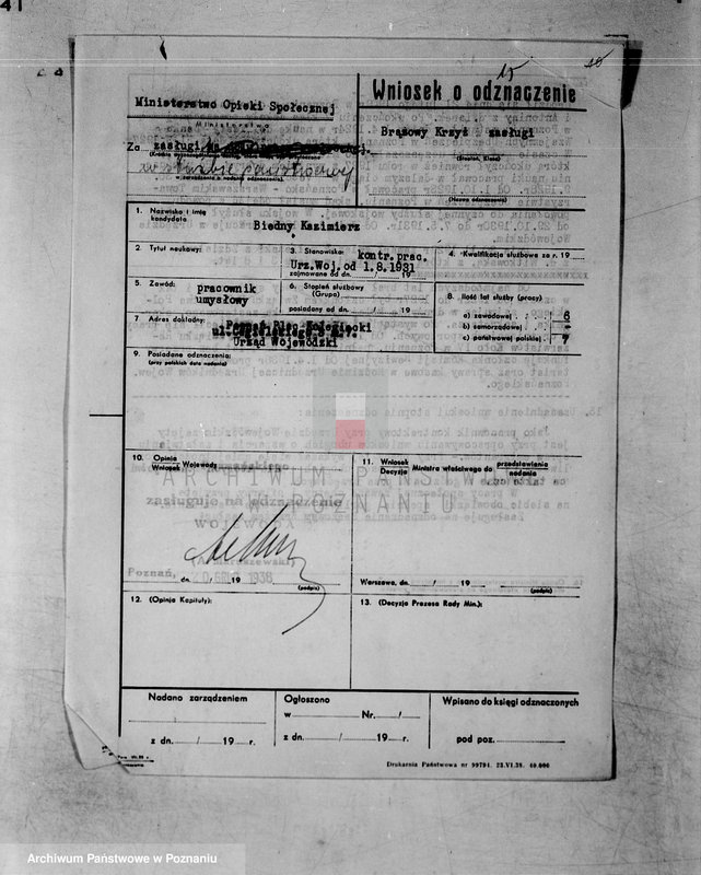 Obraz 20 z jednostki "/Wnioski o odznaczenia/"