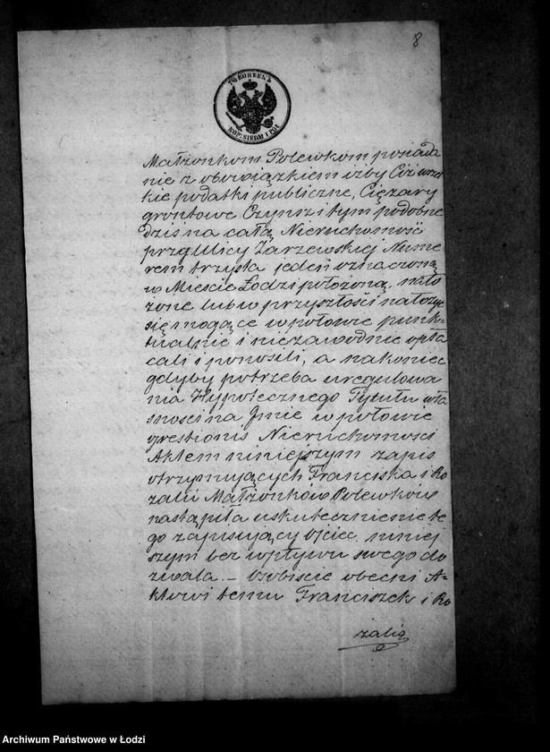 Obraz 12 z jednostki "Akta tyczące się ustanowienia opieki nad nieletnimi Adolfem, Juliuszem i Karoliną rodzeństwem Poleka po zmarłej Rozalii z Dyznerów Polewce"