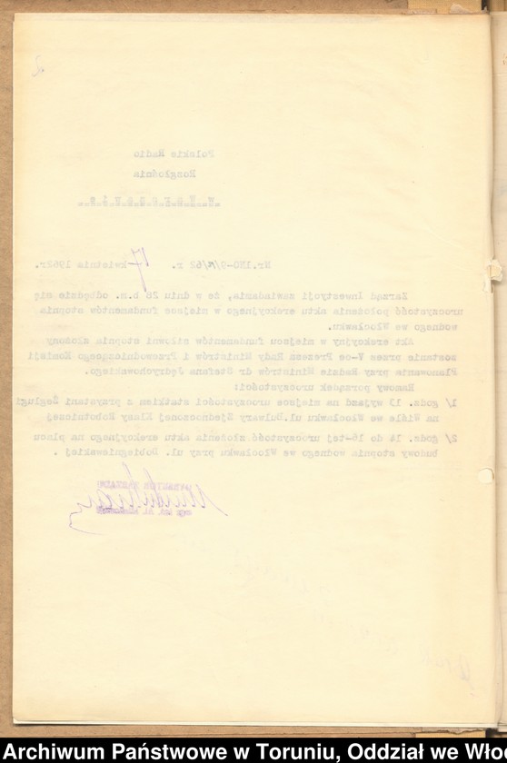 image.from.unit.number "Akt erekcyjny położony w miejscu fundamentów stopnia wodnego we Włocławku w dniu 28.04.1962."