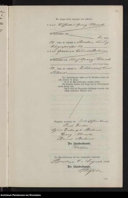 image.from.unit.number "Heiraths-Haupt-Register Breslau II 1909 Band 4"