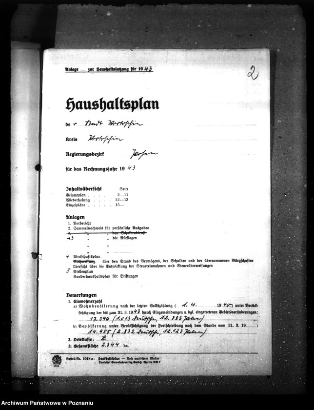 Obraz 6 z jednostki "Haushaltsplan und Haushaltssatzung der Stadt Krotoschin"