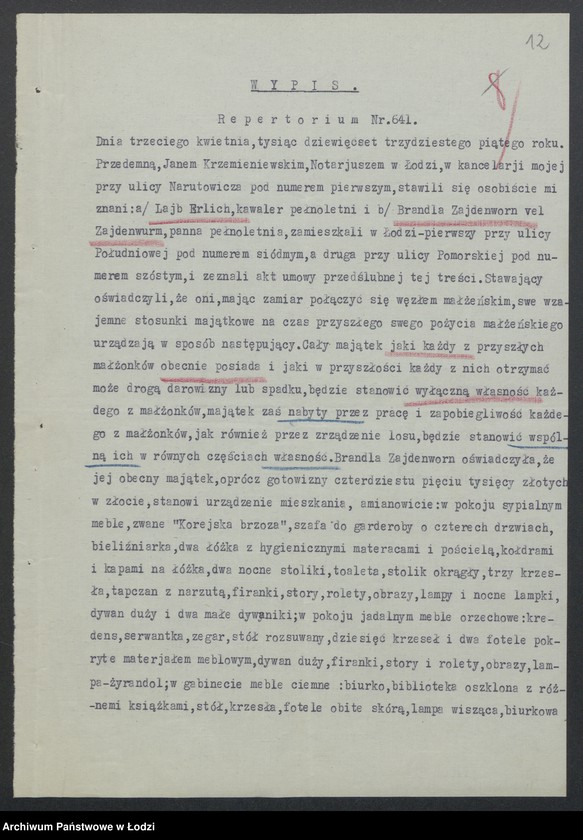 Obraz 14 z jednostki "Moszek Hersz Rozenwald, Lejb Erlich- sprzedaż odpadków włókienniczych"