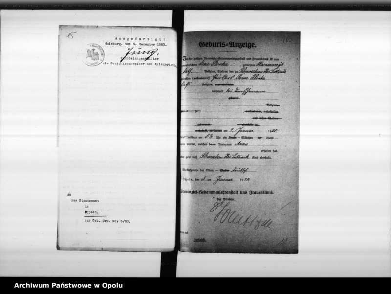 Obraz 17 z jednostki "[Akta zbiorowe Urzędu Stanu Cywilnego - urodzenia]"