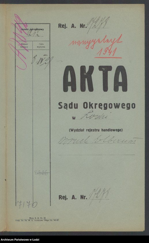 Obraz 2 z jednostki "Boruch Elbaum- drobna sprzedaż przędzy"