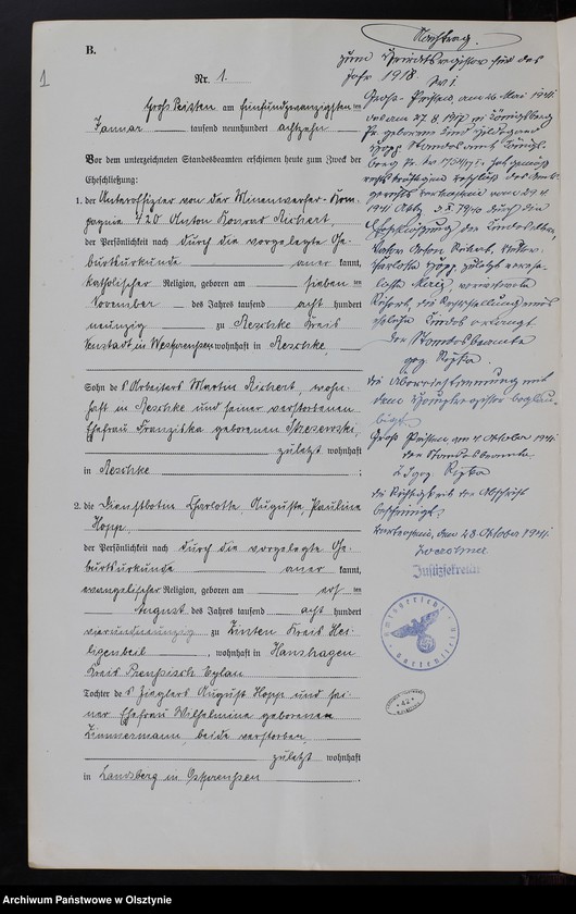 image.from.unit.number "Heiraths-Neben-Register Nr 1 - 5 [ Księga małżeństw - wtóropis ]"
