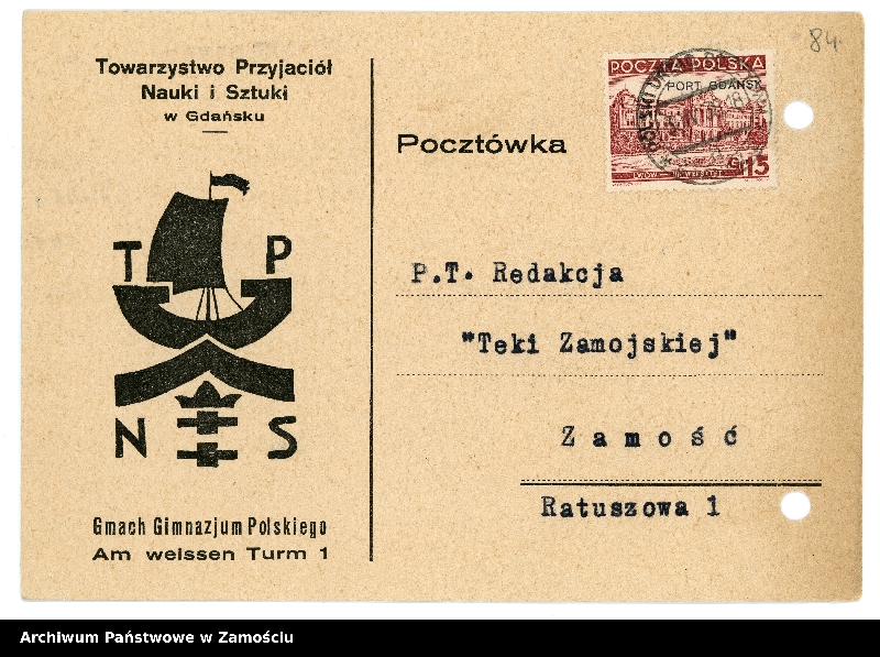 image.from.collection.number "Teka Zamojska - KARTKI POCZTOWE"