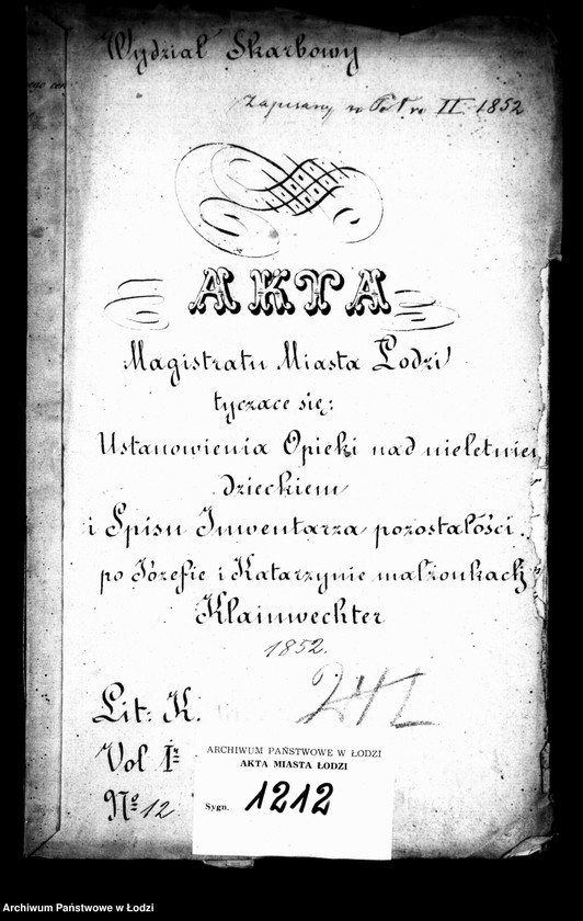 Obraz 4 z jednostki "Akta tyczące się ustanowienia opieki nad nieletnim dzieckiem i spisu inwentarza pozostałości po Józefie i Katarzynie małżonkach Klainwechter"