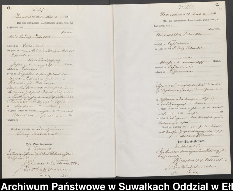 image.from.unit.number "Sterbe-Haupt-Register des Königlichen Preussischen Standes-Amtes Belzonzen Kreis Johannisburg"