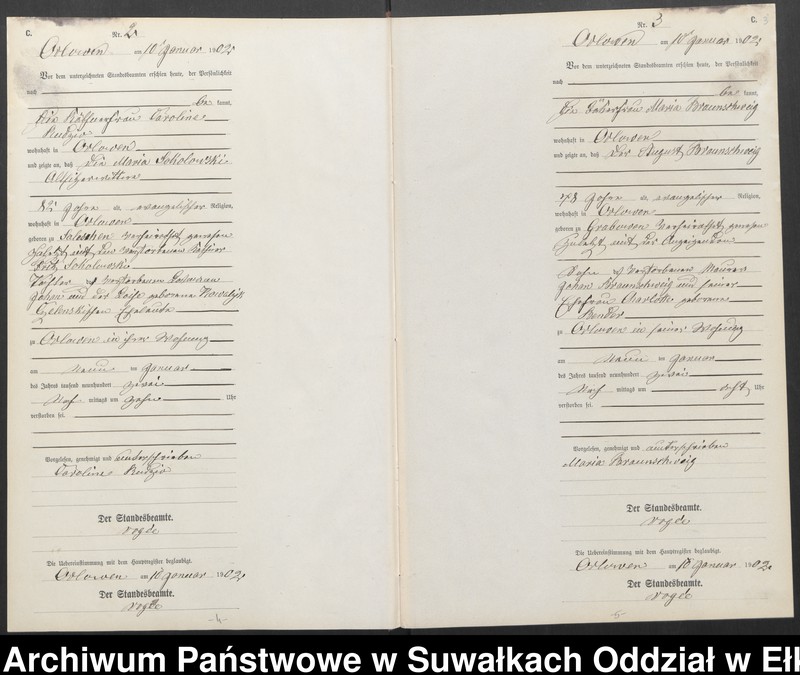 image.from.unit.number "Sterbe-Neben-Register des Preussischen Standes-Amtes Orlowen Kreis Lötzen"