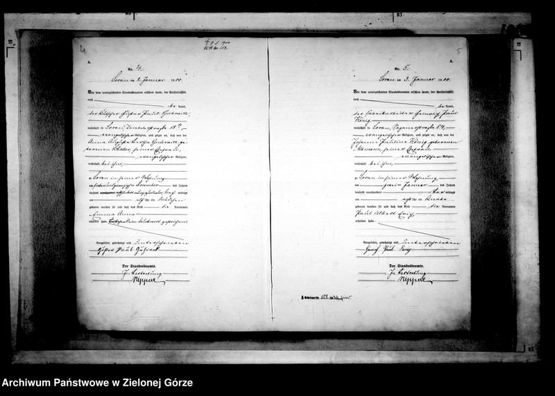 Obraz 7 z jednostki "[Księga akt urodzenia rok 1900-Żary miasto]"