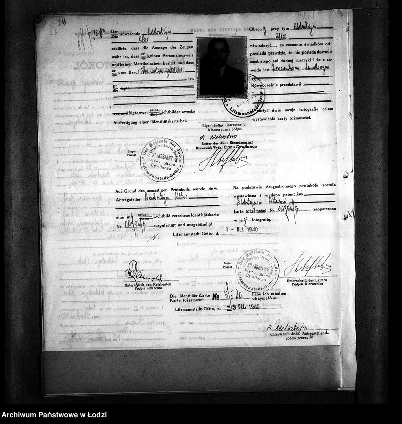 Obraz 13 z jednostki "[Protokoły stwierdzające na podstawie zeznań 2 świadków personalia i tożsamość osób ubiegających się o kartę tożsamości]"