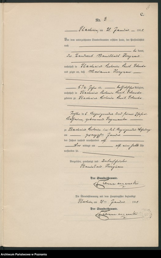 Obraz 6 z jednostki "Sterbe-Neben-Register"
