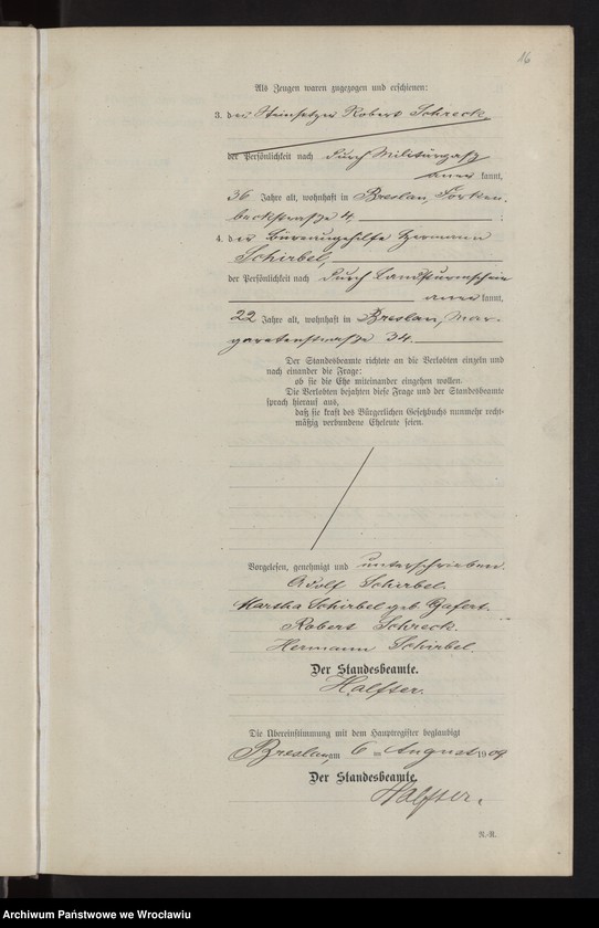 image.from.unit.number "Heiraths-Haupt-Register Breslau II 1909 Band 4"
