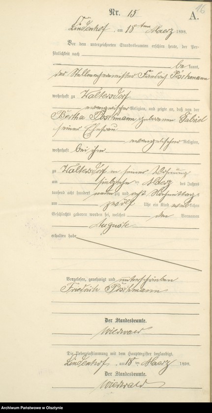 image.from.unit.number "Geburts-Neben-Register Nr 1 - 24 /Fragment księgi/"