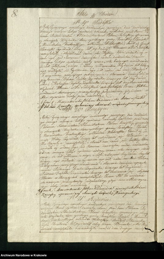 image.from.unit.number "Księga aktów stanu cywilnego Gminy Parafii Koniusza w Obwodzie Miechowskim, Powiecie Krakowskim na rok 1821"